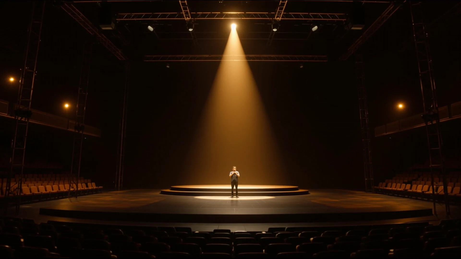 Rapid Zoom In on a Stage Performer generated AI video example