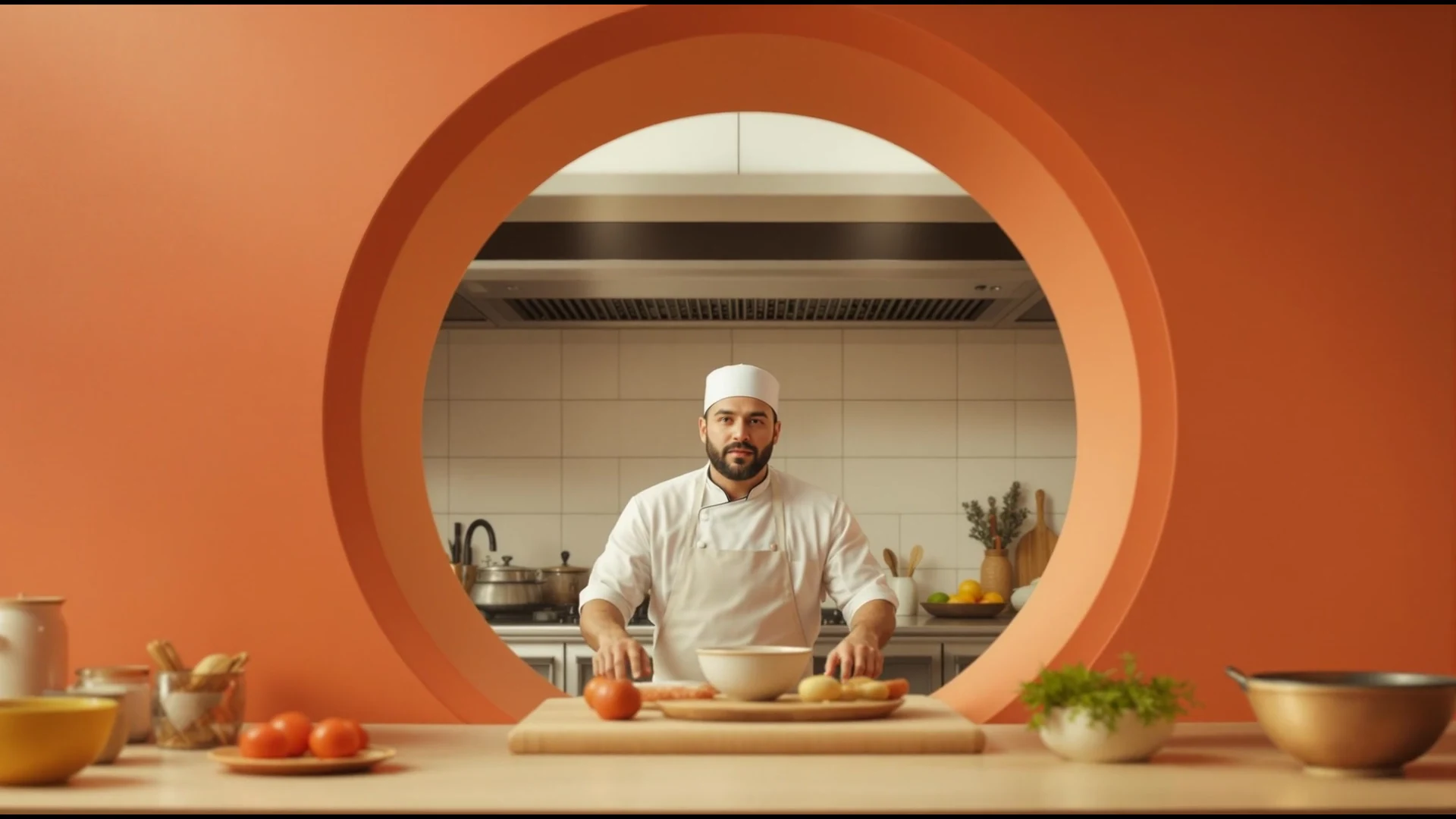 Push Through a Circular Foreground Opening generated AI video example
